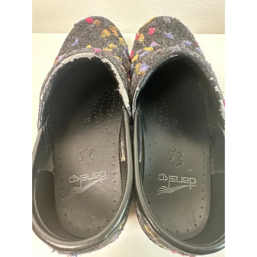 Dansko Professional Felted Wool Floral Clogs - Made in Italy | Size 37/US 6.5–7